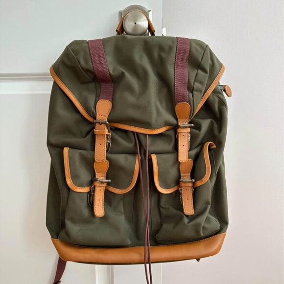 Olive Green L.L. Bean Canvas Backpack - Picture 1 of 1
